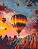 Рисуване по номера с акрилни бои - Балони в кападокия - Комплект за картина с размери 35 x 45 cm - 