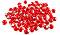 Кръгли мъниста със сърца - Червено и бяло - 20 g - 