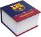 Бяло хартиено кубче с твърди корици Eurocom - ФК Барселона - 9 x 9 cm - 