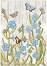Декупажна хартия Stamperia - Сини цветя и пеперуди - A4 от колекцията Garden House - 