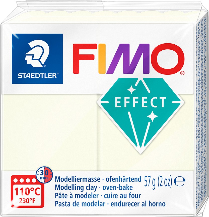 Фосфоресцентна полимерна глина Fimo Nightglow - 56 g от серията Effect - 