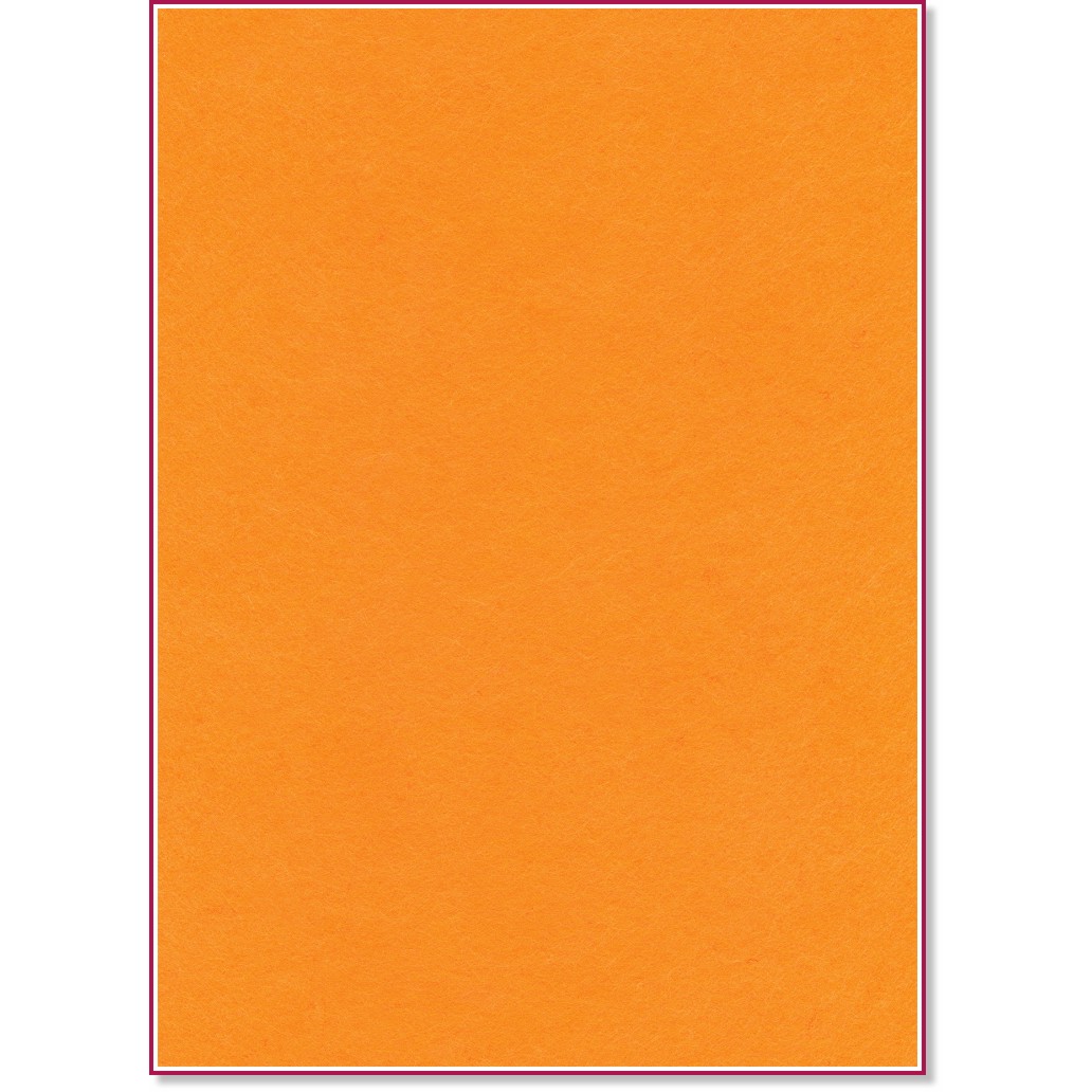 Тъмно оранжев филц - 20 x 30 cm - 