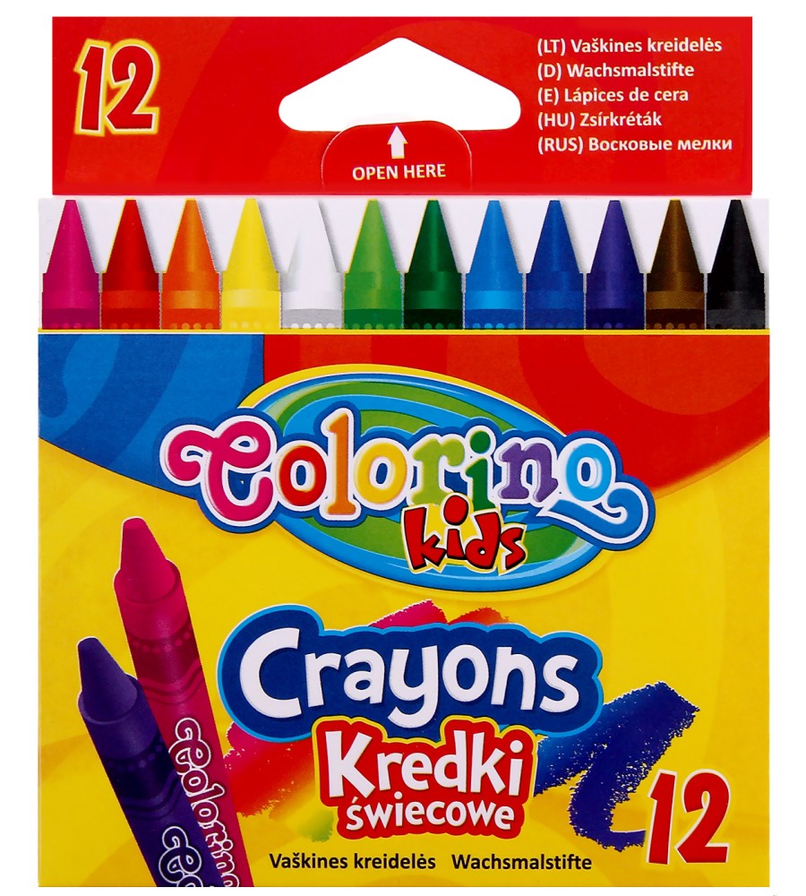 Восъчни пастели Colorino Kids - 12 или 24 цвята - 