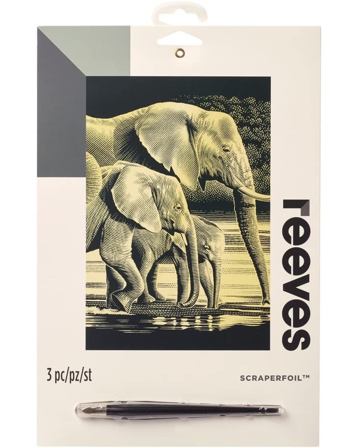 Скреч картина Reeves - Слонове Скреч картина Reeves - Слонове - 21 x 31 cm -