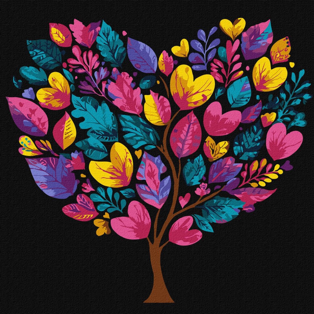 Рисуване по номера Ideyka - Дървото на живота Рисуване по номера Ideyka - Дървото на живота - 30 x 30 cm -