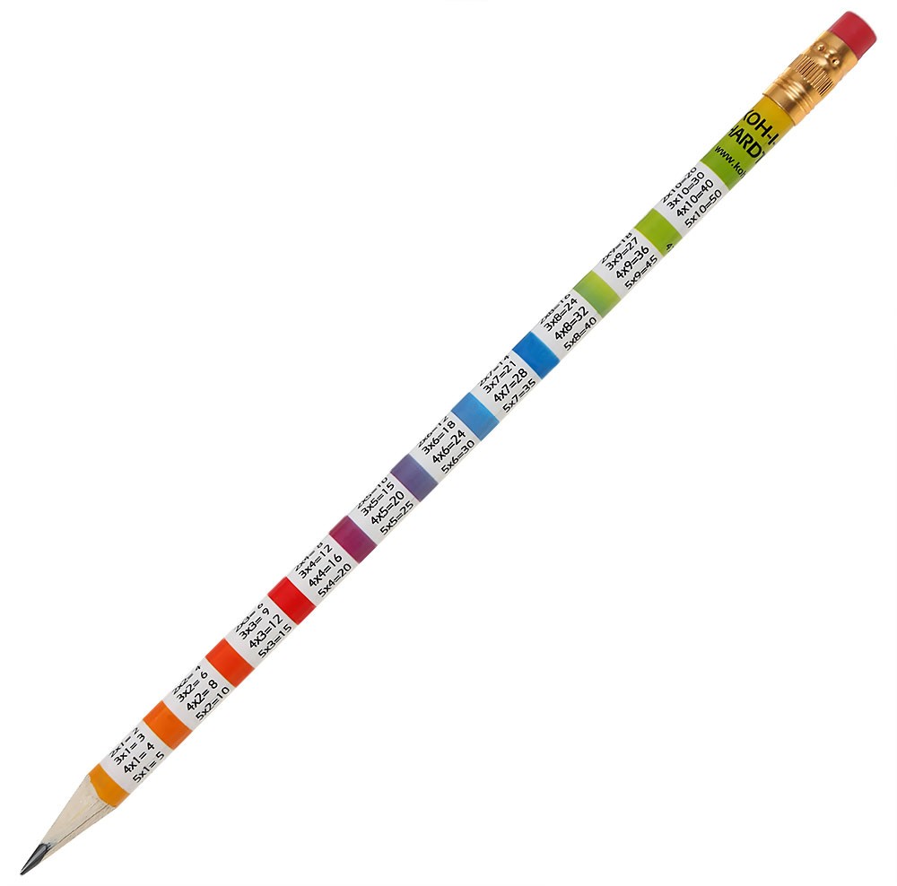 Графитен молив Koh-I-Noor - С гумичка и таблица за умножение - молив