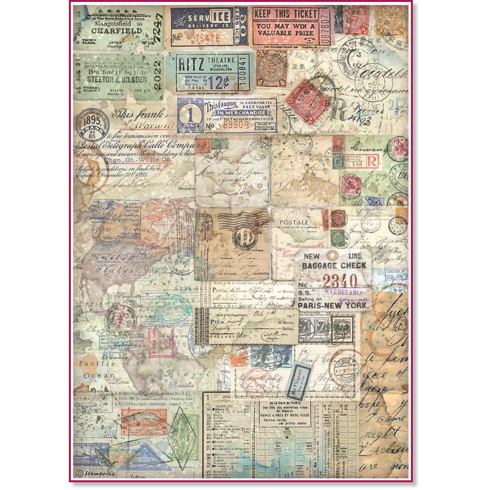   Stamperia -  - A4   Art of travelling - 
