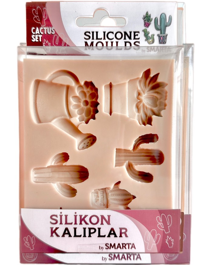 Силиконова 3D форма Smarta - Кактуси Силиконова 3D форма Smarta - Кактуси - 10 / 13 / 1.5 cm -