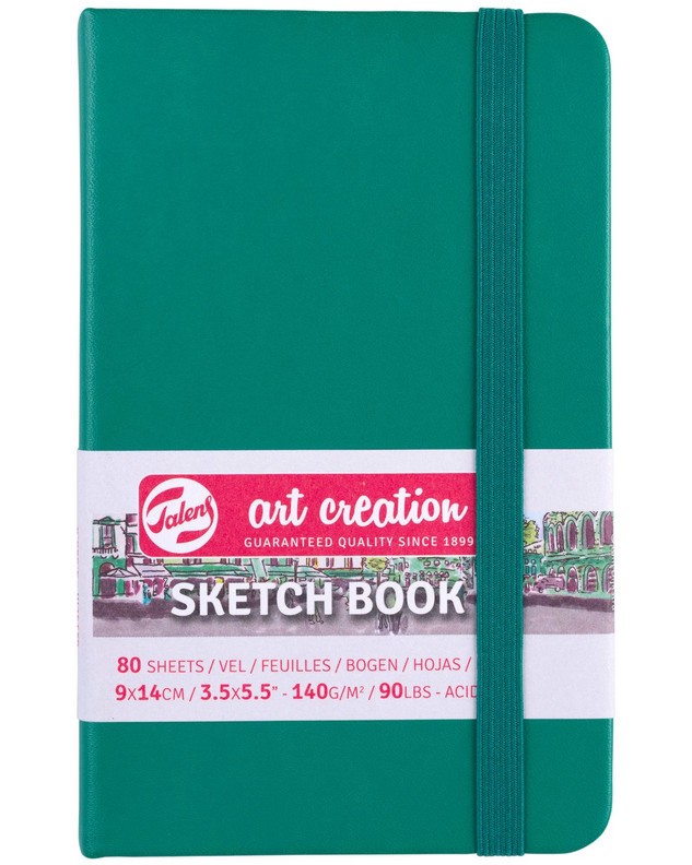 Скицник за рисуване Royal Talens Forest Green Скицник за рисуване Royal Talens Forest Green - 80 листа, 140 g/m<sup>2</sup> от серията Art Creation - скицник