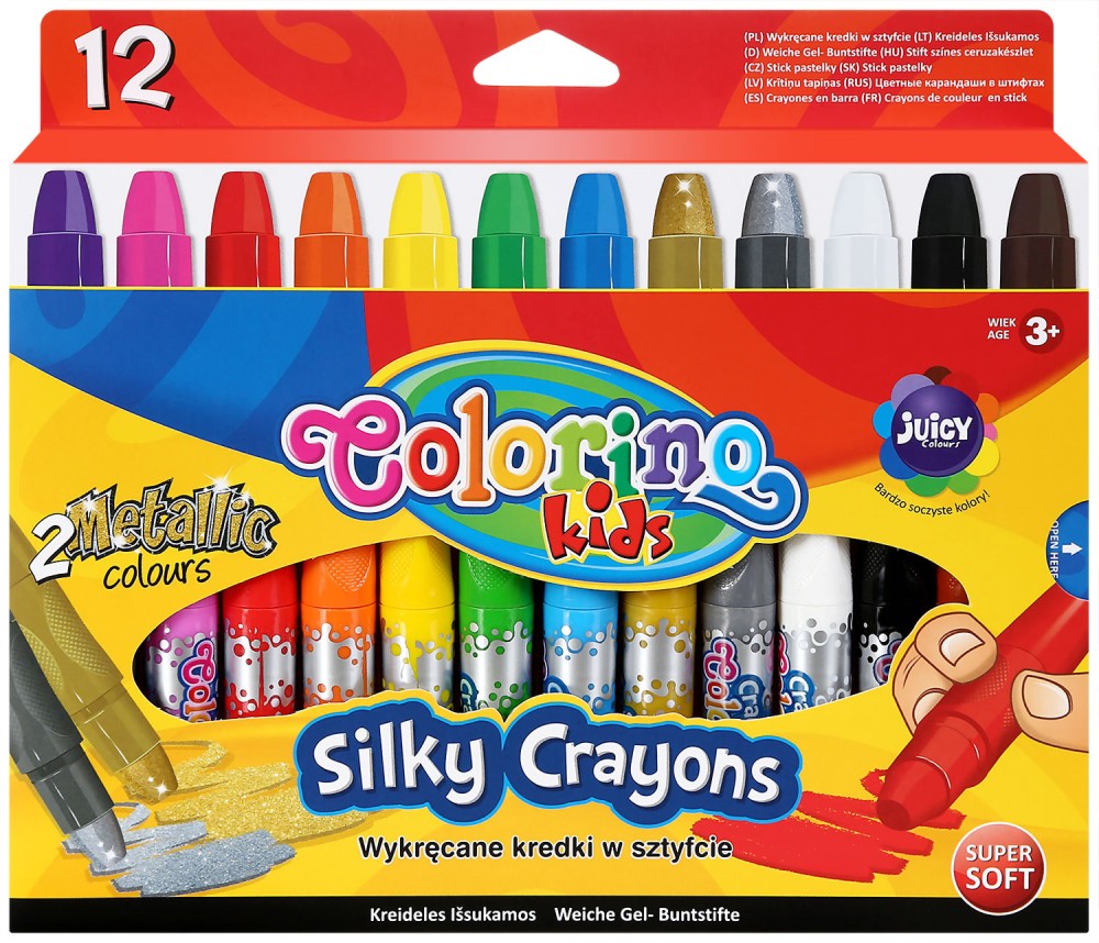Гел-стик пастели Colorino Kids Гел-стик пастели Colorino Kids - 12 цвята -