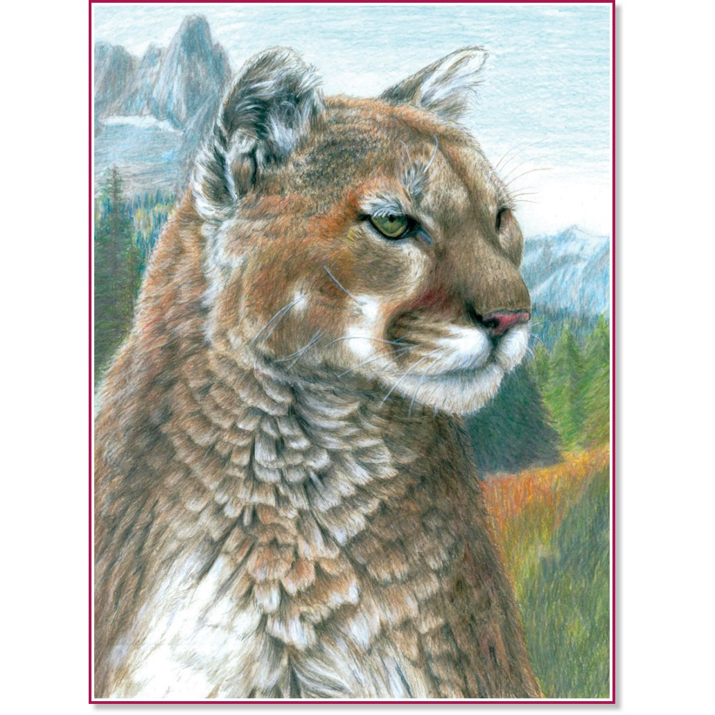 Рисуване по номера Royal & Langnickel - Пума Рисуване по номера Royal & Langnickel - Пума - 22 x 30 cm с цветни моливи -