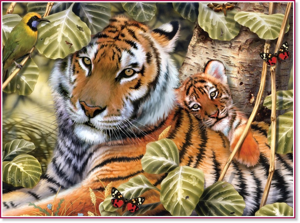 Рисуване по номера Royal & Langnickel - Семейство тигри - 39 x 30 cm - 