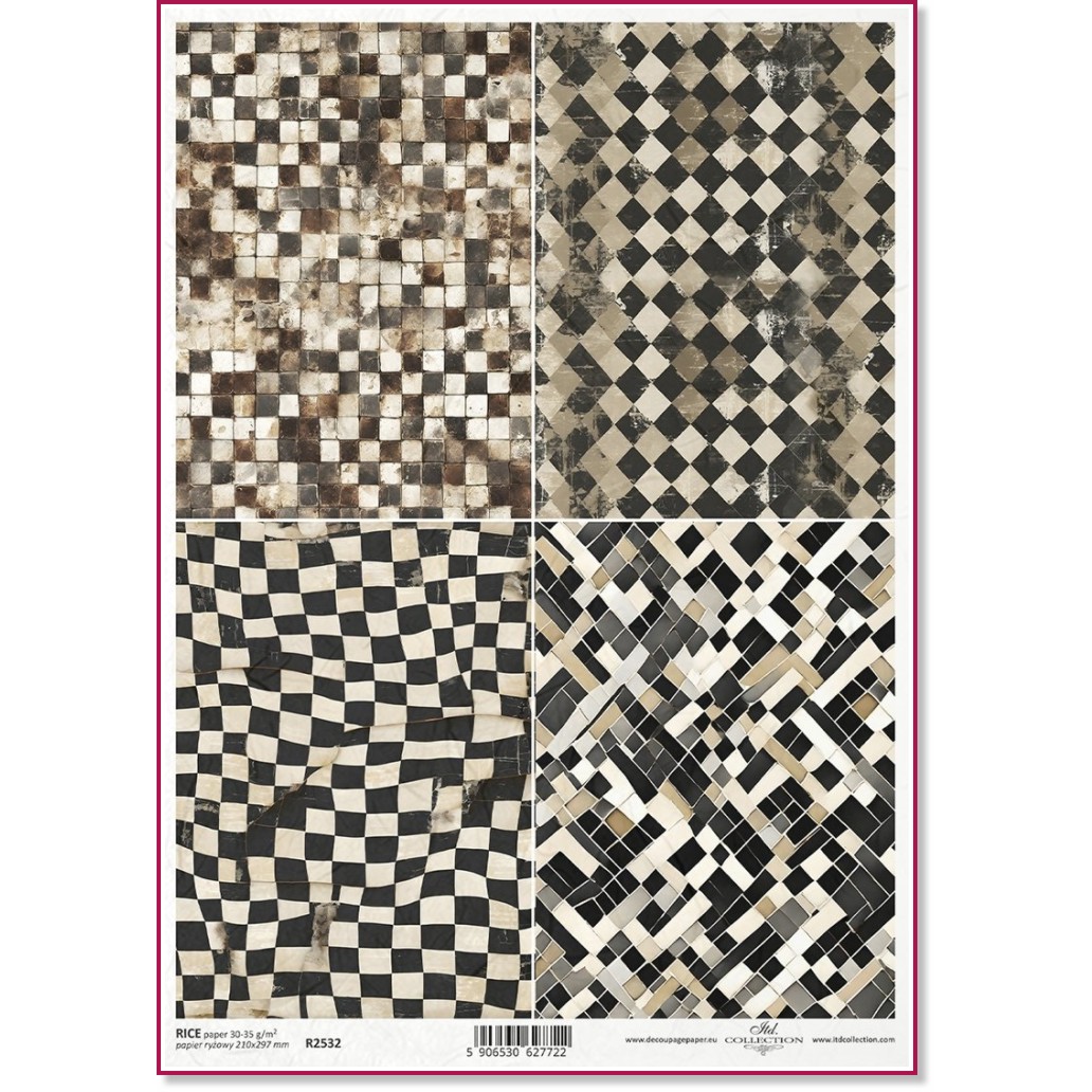 Декупажна хартия ITD Collection - Мозайки Декупажна хартия ITD Collection - Мозайки - A4 -