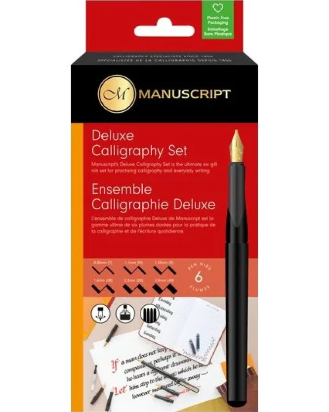 Комплект за калиграфия Manuscript Deluxe Комплект за калиграфия Manuscript Deluxe - 14 части -