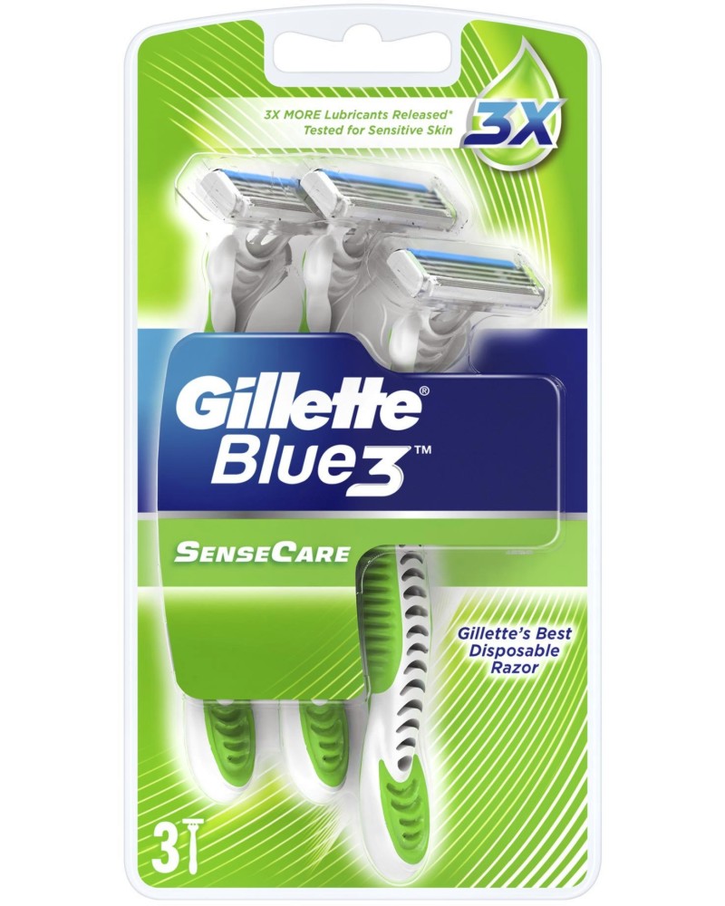 Gillette Blue 3 Sense Care -    Blue 3, 3  - 