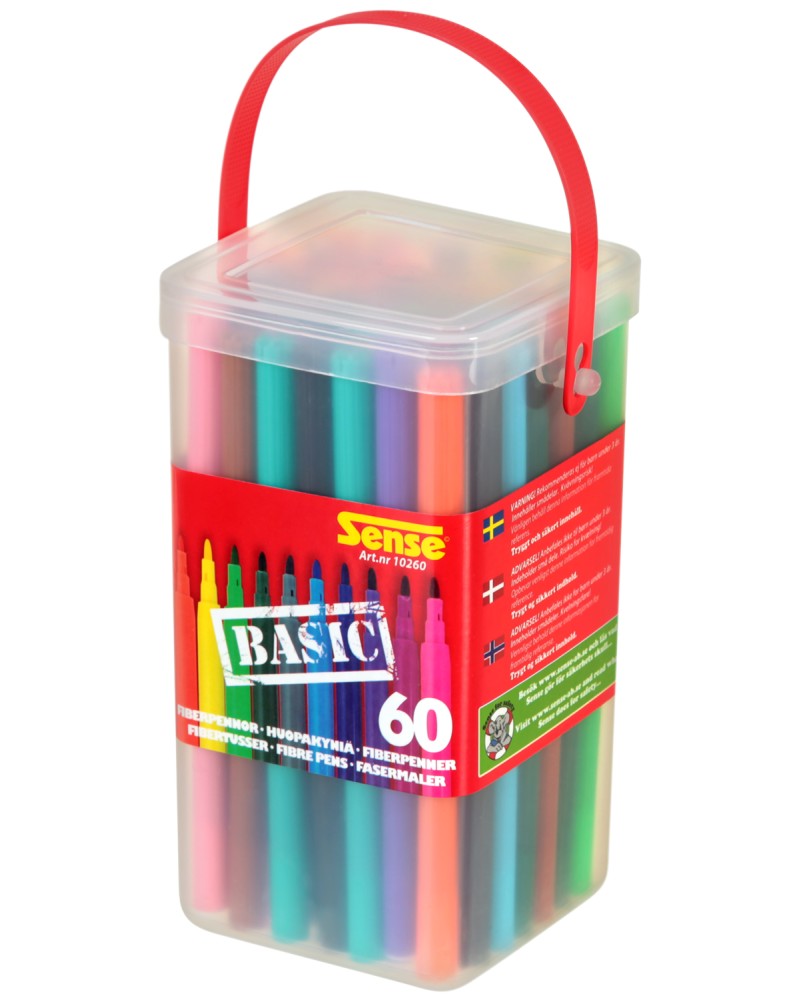 Флумастери Sense Basic Флумастери Sense Basic - 60 броя в кутия -