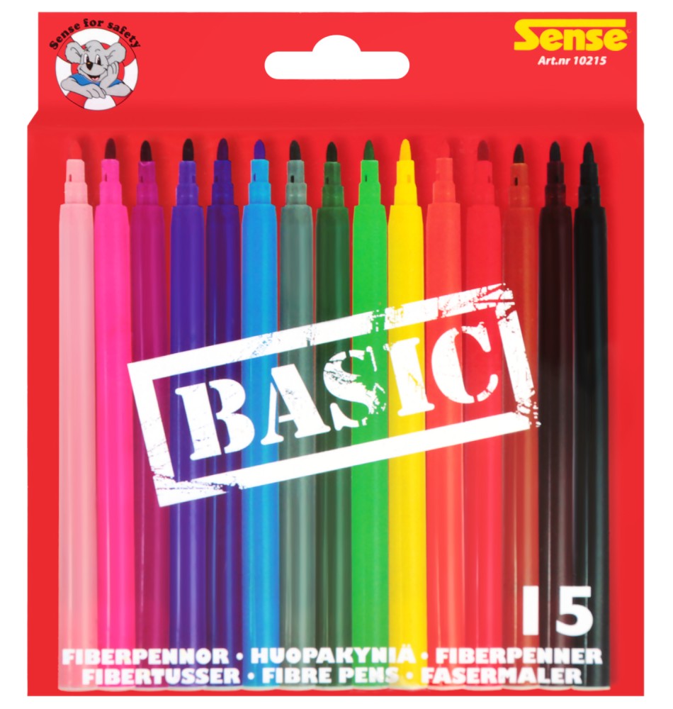 Флумастери Sense Basic Флумастери Sense Basic - 15 цвята -