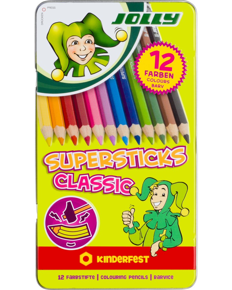 Цветни моливи Jolly Kinderfest Classic Цветни моливи Jolly Kinderfest Classic - 12, 24 или 36 броя -
