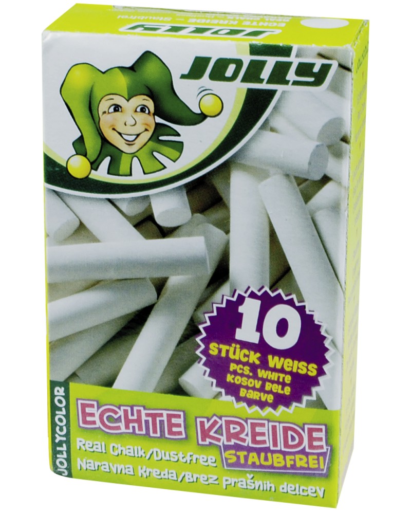 Безпрахови бели тебешири Jolly Безпрахови бели тебешири Jolly - 10 или 100 броя -