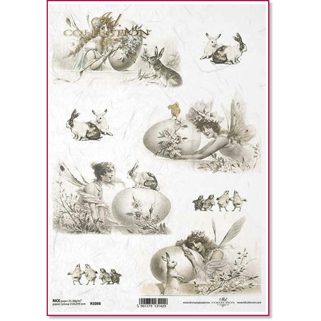 Декупажна хартия ITD Collection - Великденски феи Декупажна хартия ITD Collection - Великденски феи - A4 -