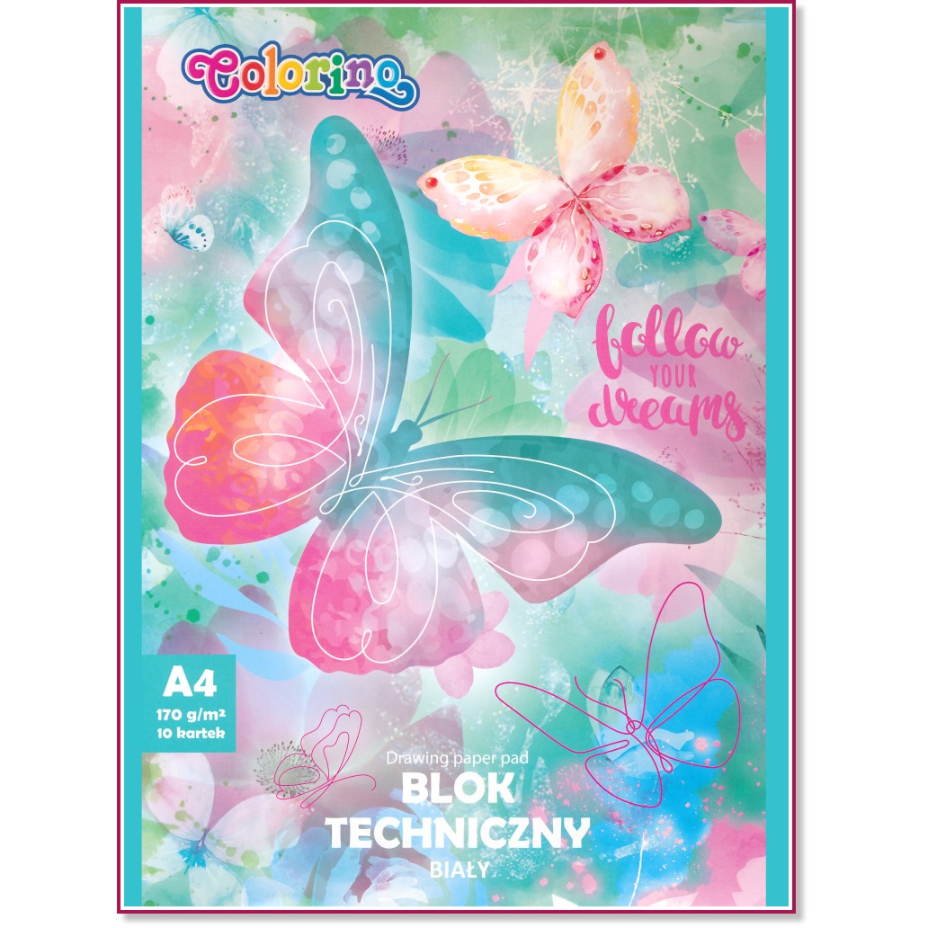 ���� �� �������� Colorino Kids - �������� - 10 �����, A4 �� ������� Dreams - �������