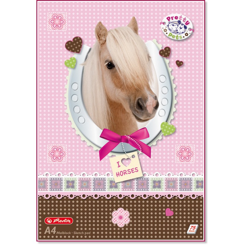 ������� �� �������� Herlitz - ����� - 75 �����, A4 �� ������� Pretty Pets - �������