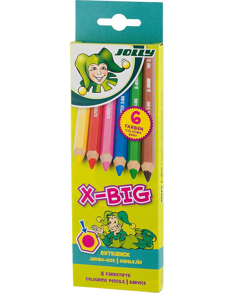 Цветни моливи Jolly X-Big Цветни моливи Jolly X-Big - 6 или 12 цвята -