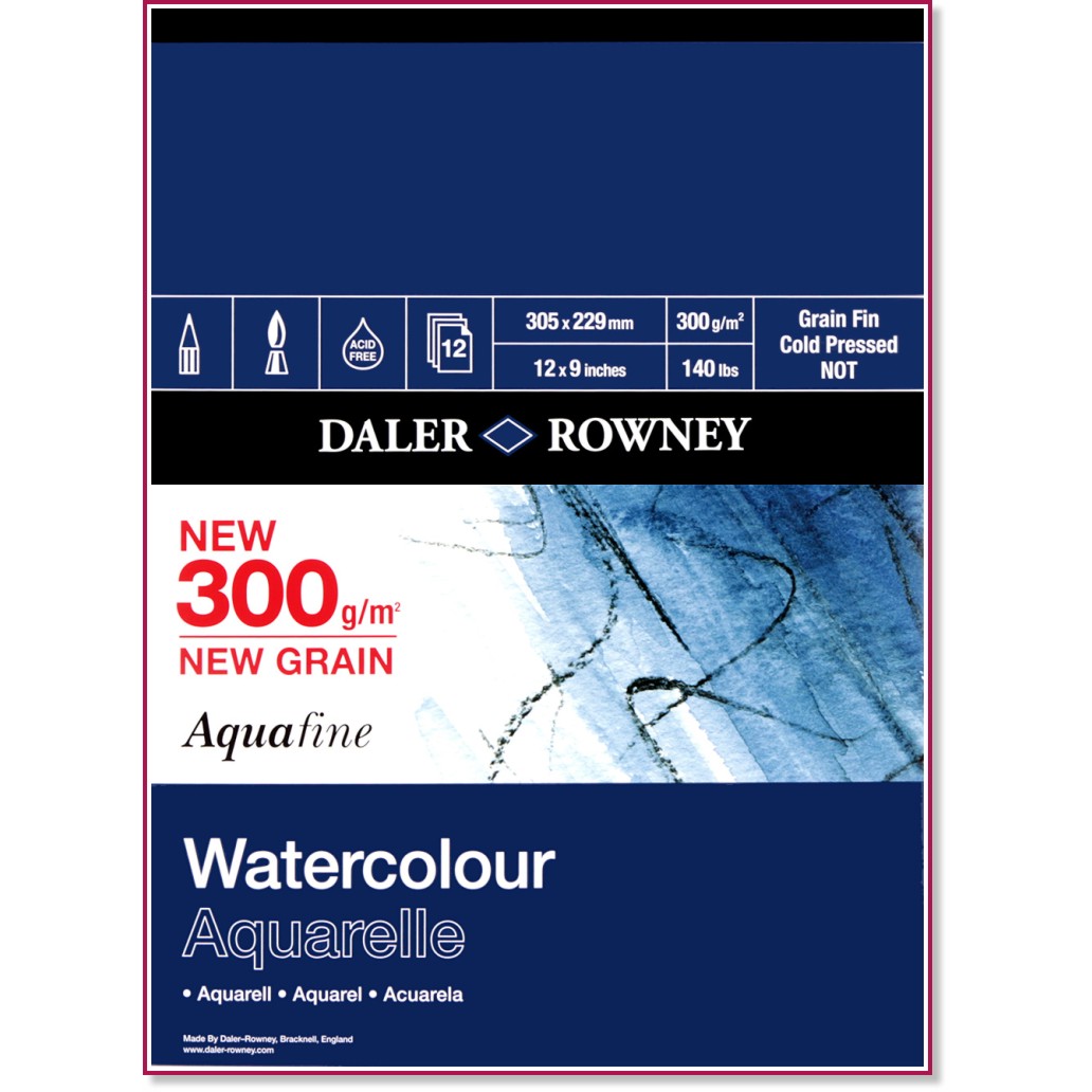      Daler Rowney Aquafine - 12 , 300 g/m<sup>2</sup> - 