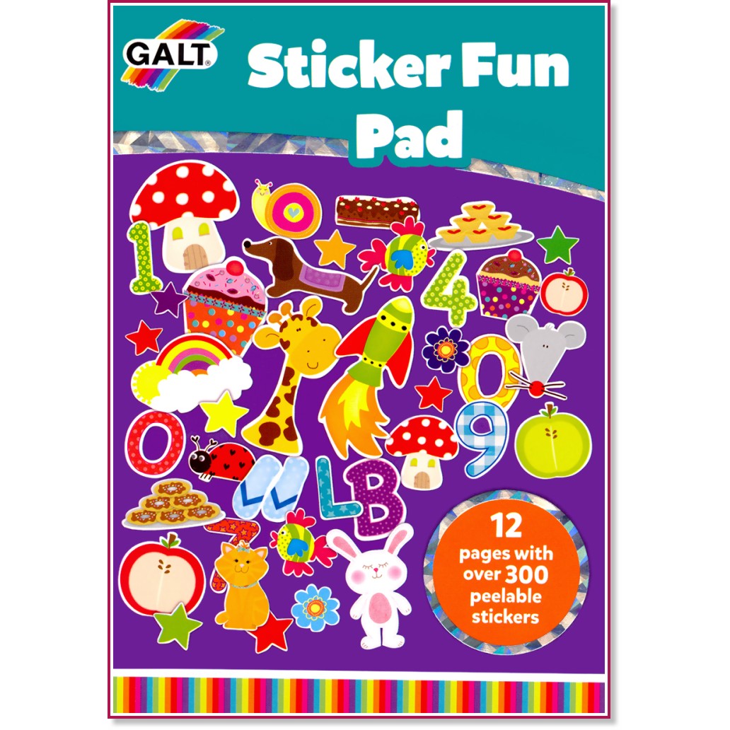 Блокче със стикери Galt Sticker Fun Pad - 