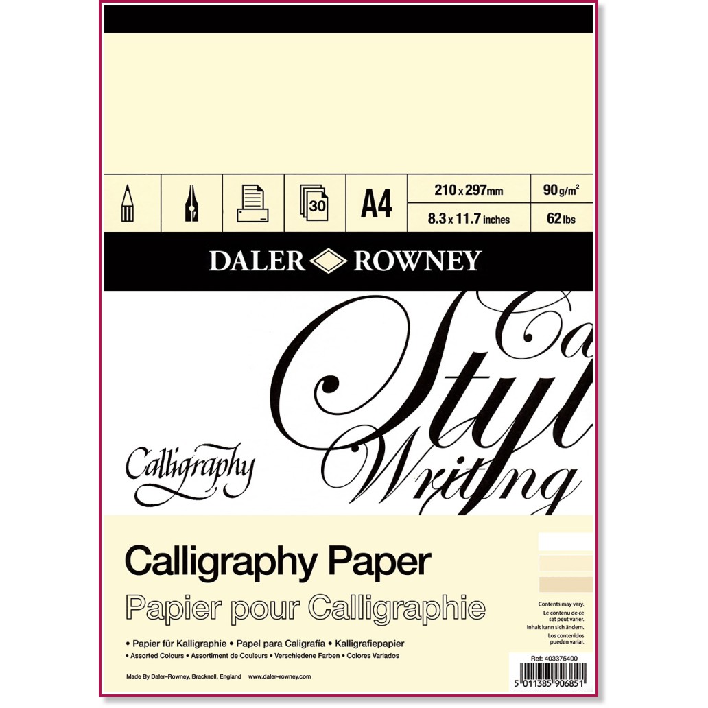    Daler Rowney Calligraphy Paper - 30 , A4, 90 g/m<sup>2</sup> - 