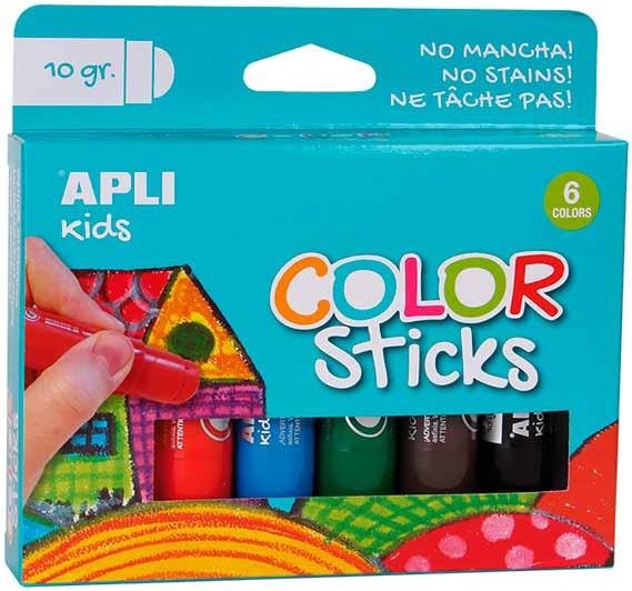 Гел-стик пастели Apli Kids Гел-стик пастели Apli Kids - 6 или 12 цвята -