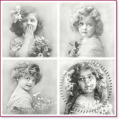 Салфетки за декупаж Sagen Vintage - Момичета Салфетки за декупаж Sagen Vintage - Момичета - 20 броя -