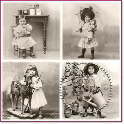 Салфетки за декупаж Sagen Vintage - Момичета Салфетки за декупаж Sagen Vintage - Момичета - 20 броя -
