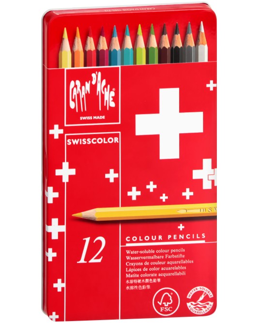 Акварелни моливи Caran d'Ache Swisscolor Акварелни моливи Caran d'Ache Swisscolor - 12, 18, 30 или 40 цвята -