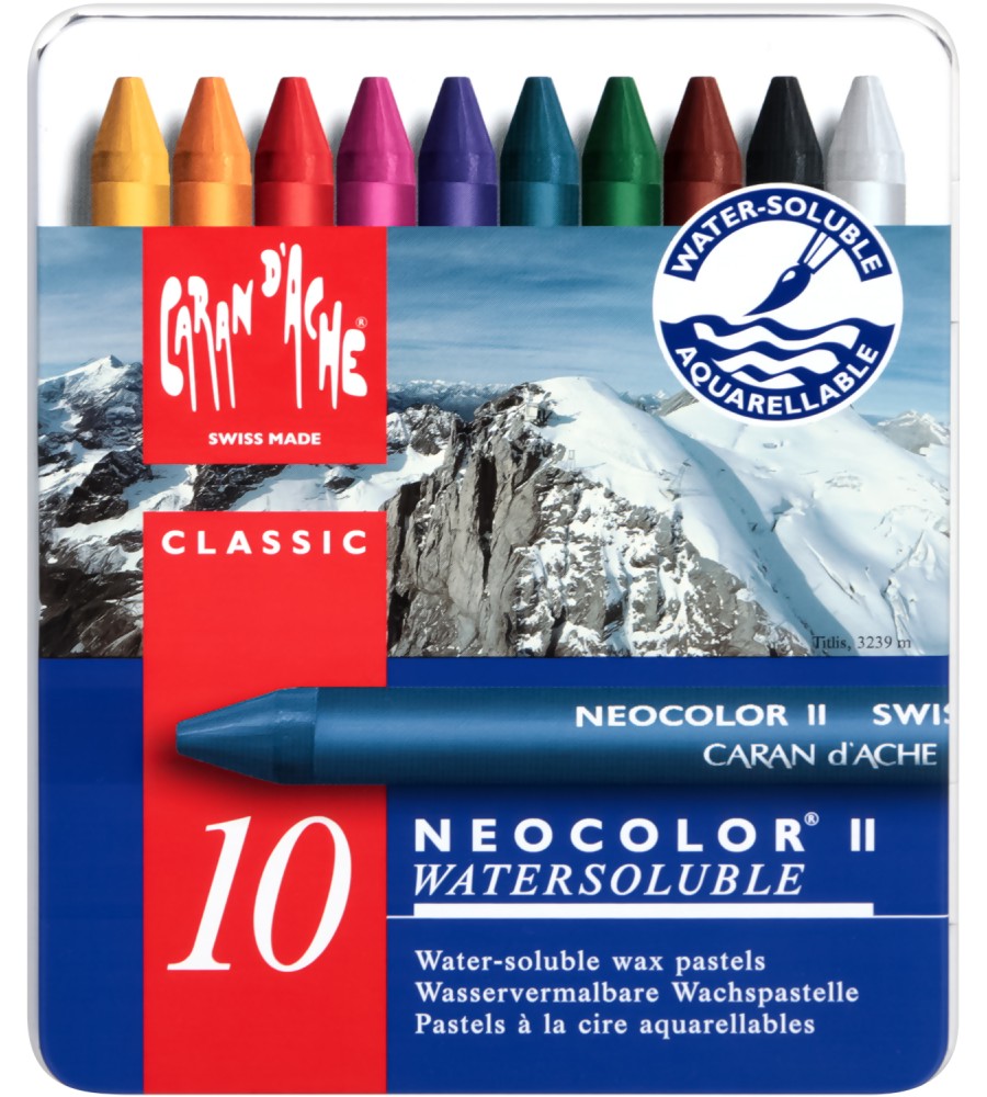 Акварелни восъчни пастели Caran d'Ache Neocolor II Акварелни восъчни пастели Caran d'Ache Neocolor II - 10, 15, 30, 40 или 84 цвята от серията Classic -