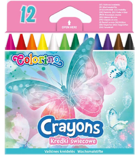 Восъчни пастели Colorino Kids - Пеперуди Восъчни пастели Colorino Kids - Пеперуди - 12 цвята от серията Dreams -