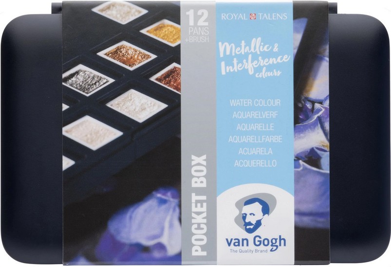 Акварелни бои Royal Talens Metallic and Interference Акварелни бои Royal Talens Metallic and Interference - 12 цвята от серията Van Gogh -