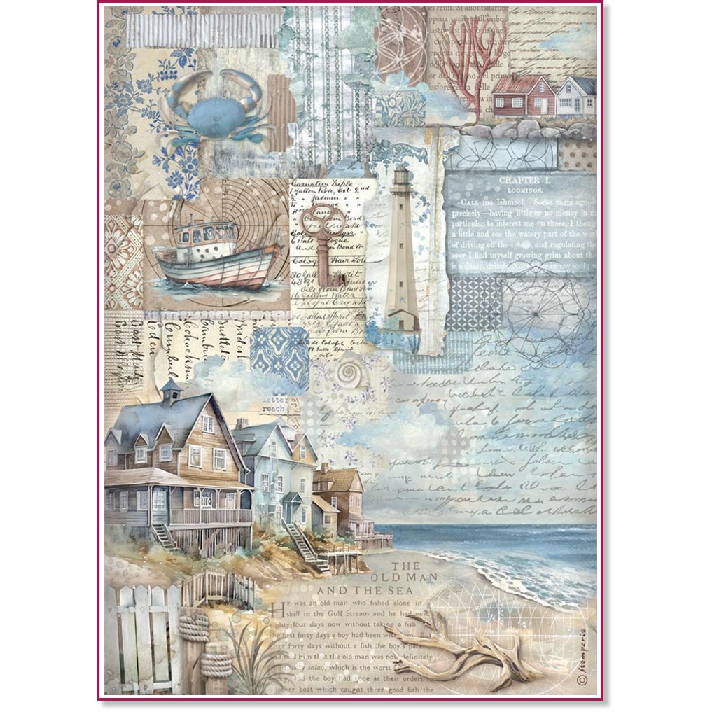   Stamperia -    - A4   Silent sea - 