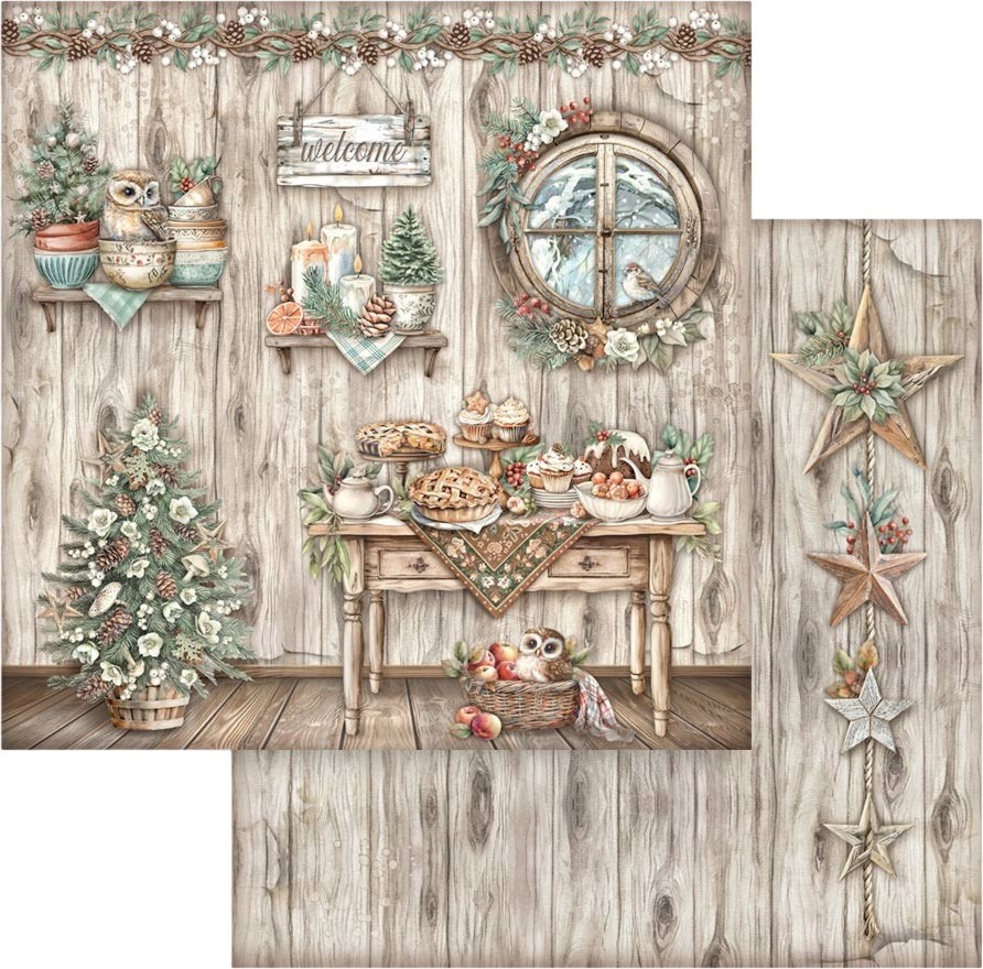 Картон за скрапбукинг Stamperia - Уютна коледа Картон за скрапбукинг Stamperia - Уютна коледа - 30.5 x 30.5 cm от колекцията The Owl's House -