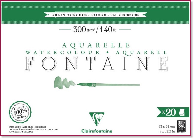    Clairefontaine Fontaine - 20 , 300 g/m<sup>2</sup>   Fontaine - 