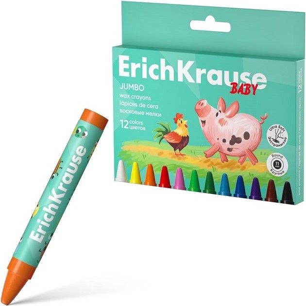 Восъчни пастели Erich Krause Baby Jumbo Восъчни пастели Erich Krause Baby Jumbo - 8 или 12 цвята -