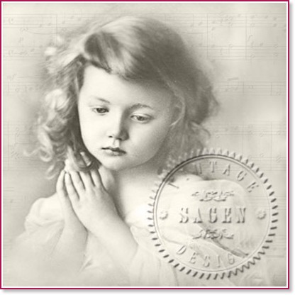 Салфетки за декупаж Sagen Vintage - Момиче Салфетки за декупаж Sagen Vintage - Момиче - 20 броя -