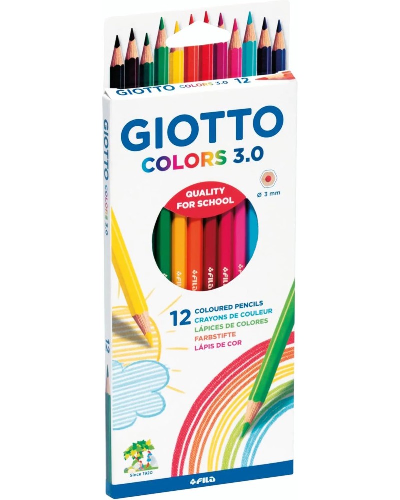 Цветни моливи Giotto Цветни моливи Giotto - 12 или 24 цвята от серията Colors 3.0 -