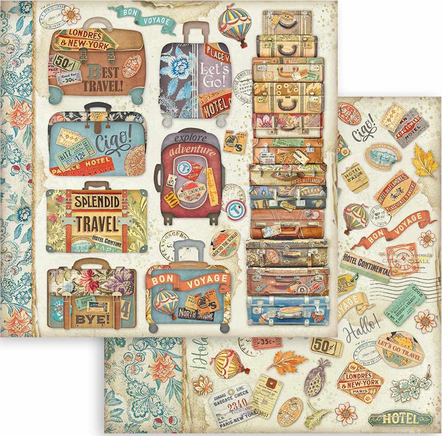 ������ �� ����������� Stamperia - ������ - 30.5 x 30.5 cm �� ���������� Art of travelling - 