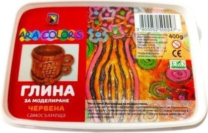 Самовтвърдяваща се червена глина Ara Colors Самовтвърдяваща се червена глина Ara Colors - 400 g -