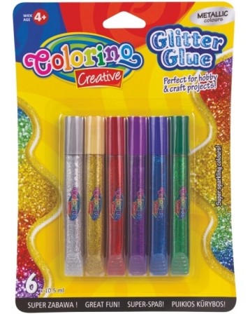    Colorino Kids Glitter glue metallic - 6  x 10.5 ml - 