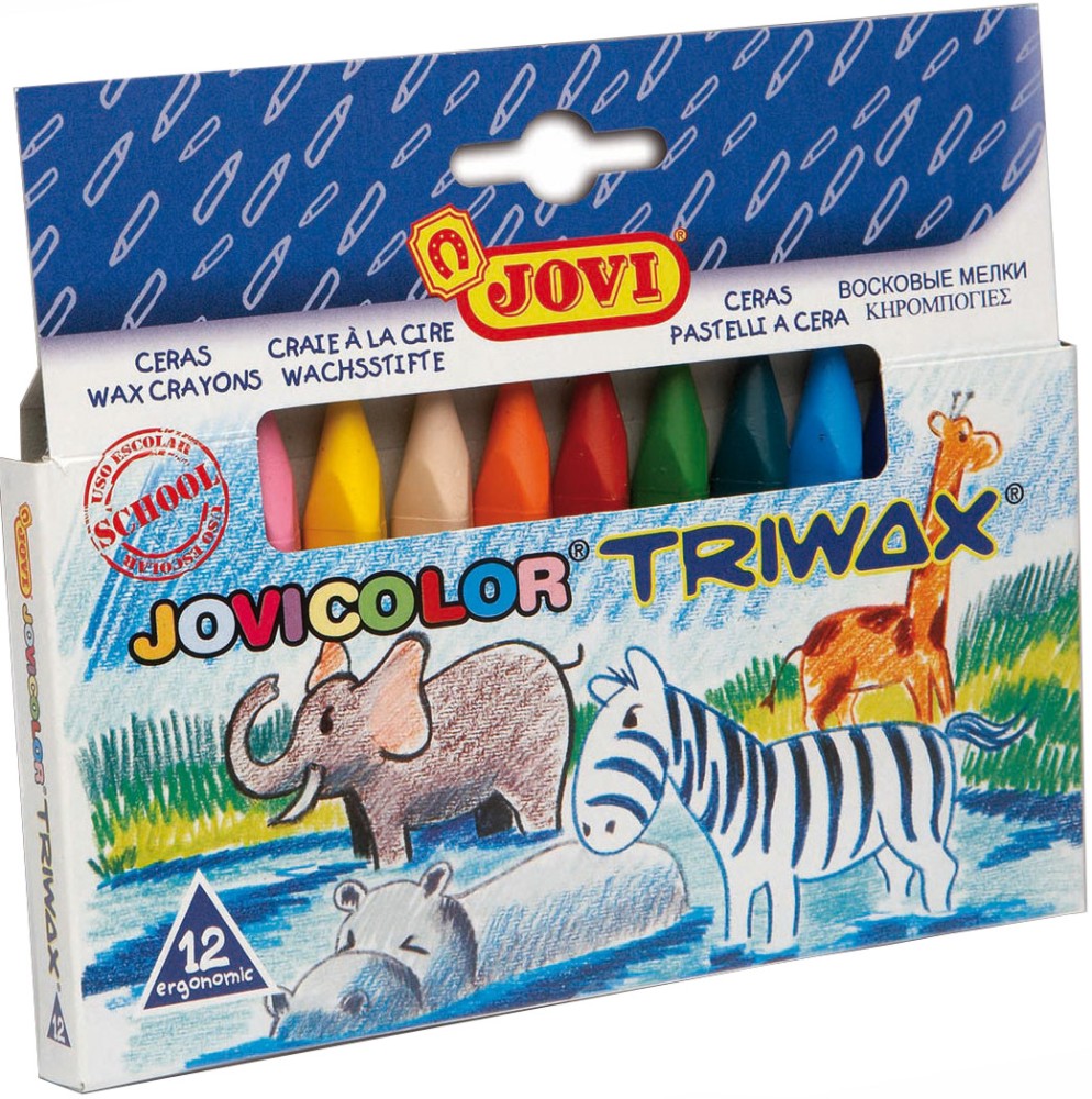Восъчни пастели Jovi Triwax Восъчни пастели Jovi Triwax - 12 цвята -