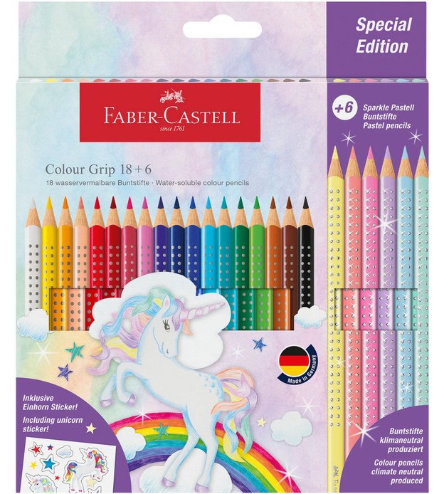 ������ ������ Faber-Castell Grip 2001 - ������� - 18 ����� + 6 �������� � ������� - 