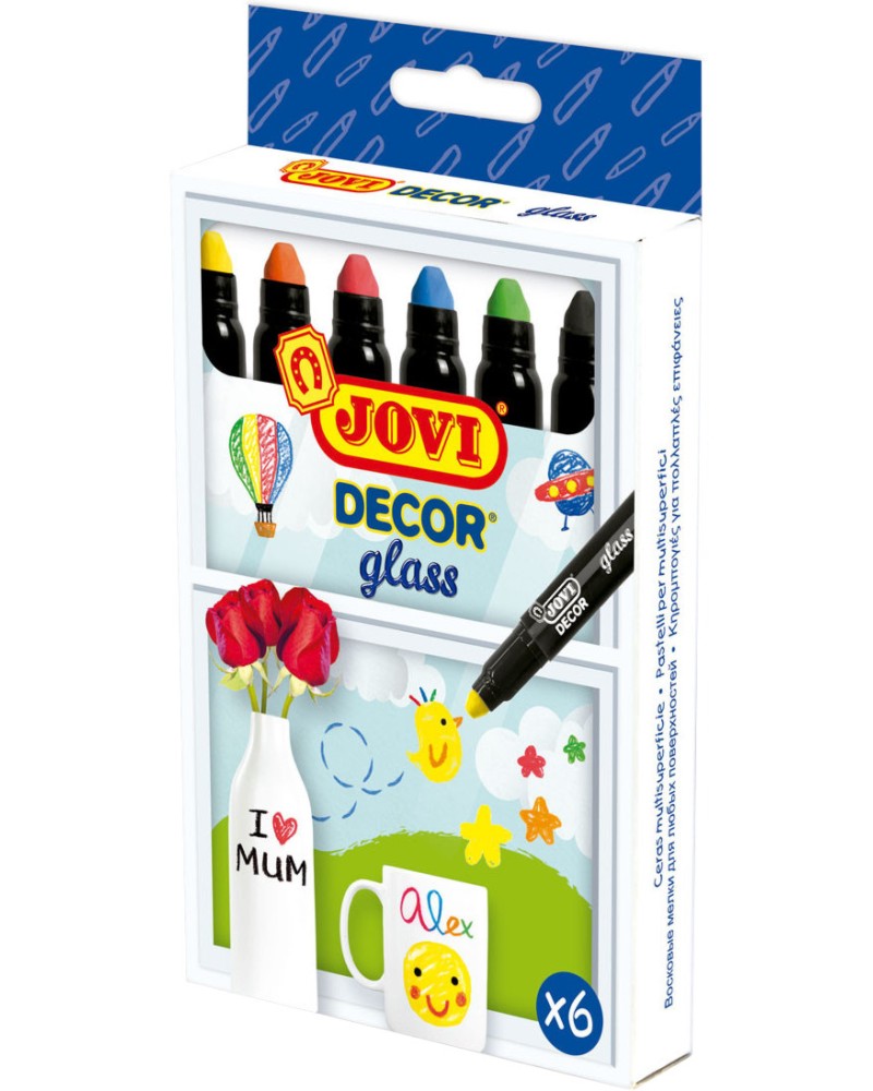 Маркери за стъкло Jovi Decor Glass Маркери за стъкло Jovi Decor Glass - 6 цвята -