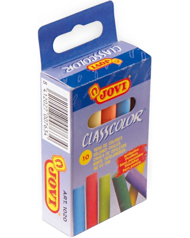 Безпрахови цветни тебешири Jovi Classcolor Безпрахови цветни тебешири Jovi Classcolor - 10 броя -